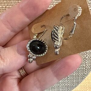 Premier Design Elegant Black and Silver Tone Earrings